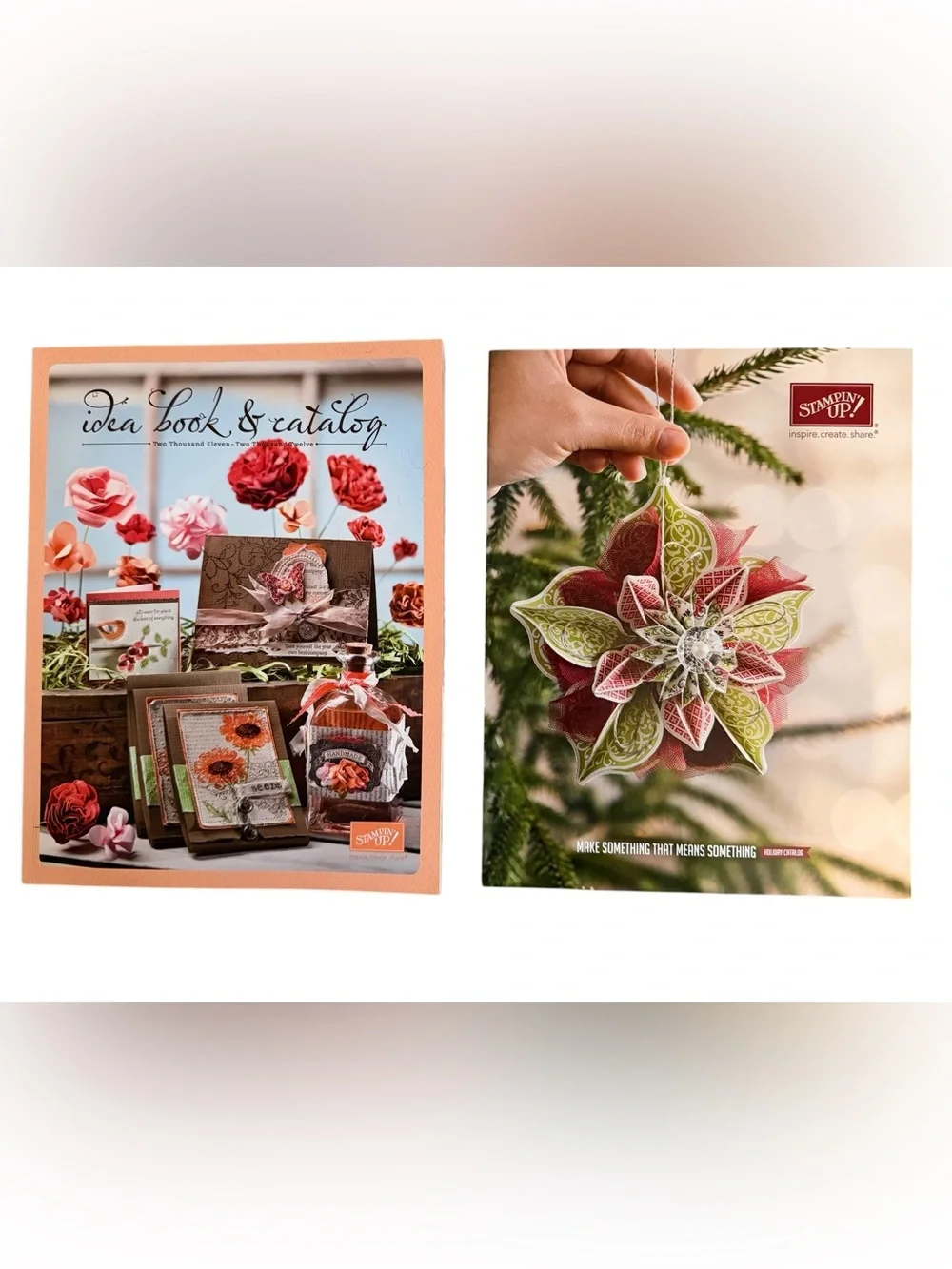 Set of 2 Stampin' Up! Idea Book & Catalogs 2011-2012 & Holiday Editions